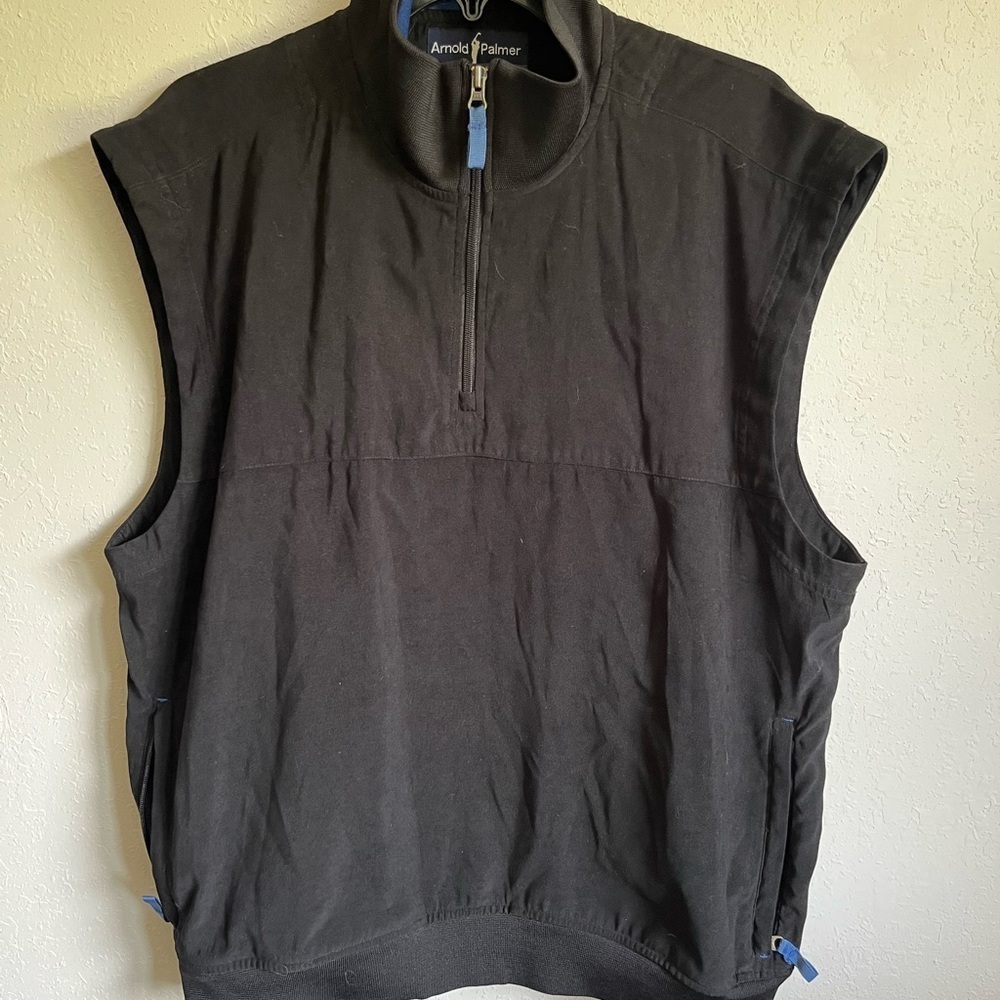 Men’s Black Arnold Palmer Golf Quarter Zip Pullover Vest Size L